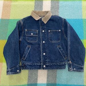 VTG Polo Ralph Lauren Denim Jean Trucker Jacket Sz 7 Small Boys Corduroy Collar
